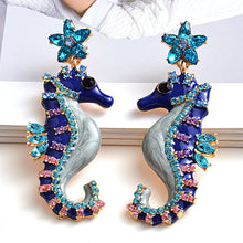 Load image into Gallery viewer, Seahorse Cartoon Earrings Diamond Earrings
