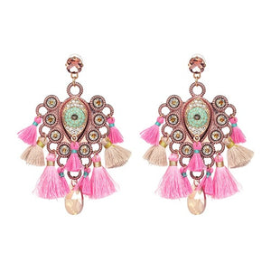 Boho Tassel African Earrings Jewelry Ethnic Crystal Earring