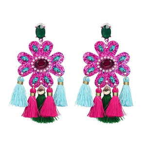 Boho Tassel African Earrings Jewelry Ethnic Crystal Earring