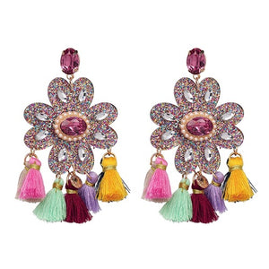 Boho Tassel African Earrings Jewelry Ethnic Crystal Earring