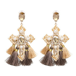 Boho Tassel African Earrings Jewelry Ethnic Crystal Earring