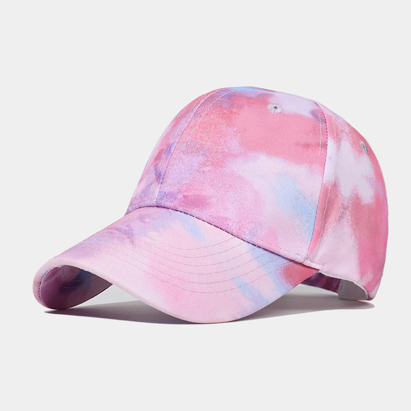 New tie-dye baseball cap men's and women's caps sun-shield hats couple Korean wild graffiti hat