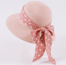 Load image into Gallery viewer, New Children&#39;s Straw Hats Leisure Ribbon Bow Hat
