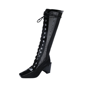 Long Boots Women'S Ins Trendy Breathable Thick Heel Casual But Knee Boots
