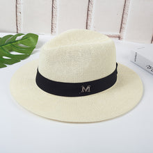 Load image into Gallery viewer, Jazz Hat Beach Sun Hat Panama Straw Sun Hat
