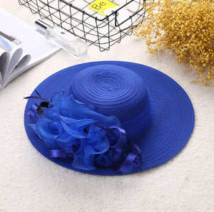 European And American Handmade Flower Net Yarn Hat