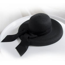 Load image into Gallery viewer, Bell Shaped Straw Hat Lady Big Bow Spring And Summer
