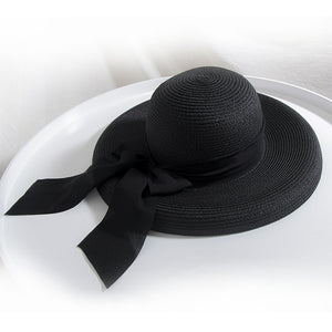 Bell Shaped Straw Hat Lady Big Bow Spring And Summer