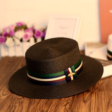Load image into Gallery viewer, Hat Female White Big Brim Flat Top Hat
