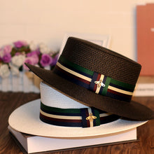 Load image into Gallery viewer, Hat Female White Big Brim Flat Top Hat
