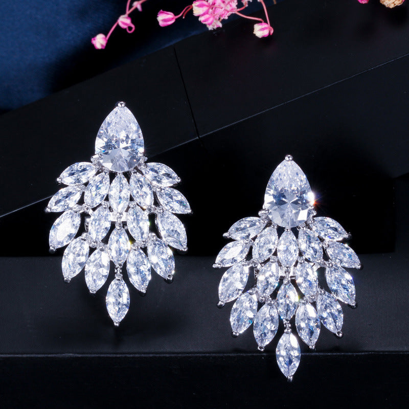 Bright Night Wedding Aaa Zircon Earrings Stud Earrings