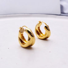 Load image into Gallery viewer, Cross Loop Hoop Earrings Feminine Exaggeration Earrings 18K Gold Plated Indifference Earrings

