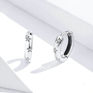 Simple And Small Sterling Silver Earrings Star Earrings