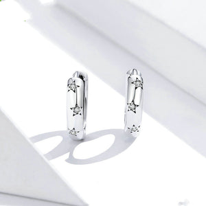 Simple And Small Sterling Silver Earrings Star Earrings