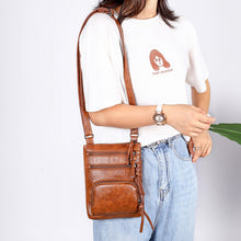 Load image into Gallery viewer, Real Leather Shoulder Bag Handbag Purse Cross Body Organizer Smart Phone Pockets
