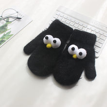 Load image into Gallery viewer, Children&#39;s Gloves For Boys And Girls With Rabbit Fur Big Eyes Gloves

