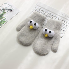 Load image into Gallery viewer, Children&#39;s Gloves For Boys And Girls With Rabbit Fur Big Eyes Gloves
