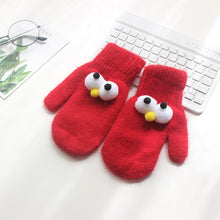 Load image into Gallery viewer, Children&#39;s Gloves For Boys And Girls With Rabbit Fur Big Eyes Gloves
