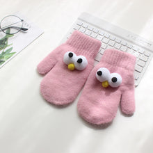 Load image into Gallery viewer, Children&#39;s Gloves For Boys And Girls With Rabbit Fur Big Eyes Gloves
