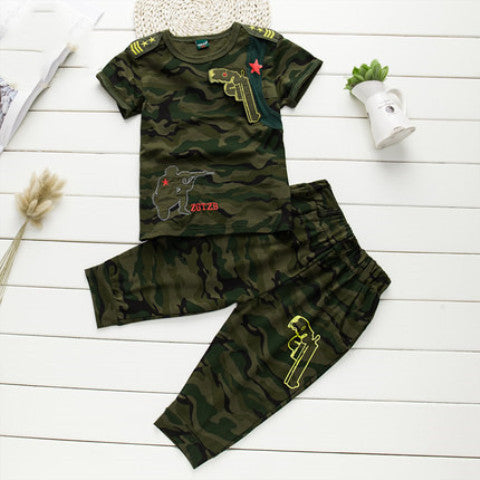 Boys Clothing Sets 2018 Fashion Summer Solid Cotton