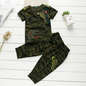 Boys Clothing Sets 2018 Fashion Summer Solid Cotton