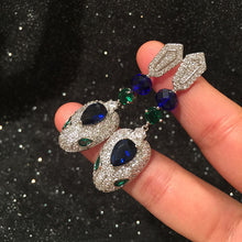 Load image into Gallery viewer, Emerald Eye Snake Earrings Temperament Dinner Earrings
