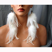 Load image into Gallery viewer, Exaggerated And Elegant Feather Earrings Female Turkey Feather Jewelry Earrings Earrings

