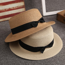 Load image into Gallery viewer, Bowknot Furry Sun Hat Traveling Holiday Beach Hat
