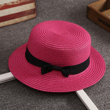 Load image into Gallery viewer, Bowknot Furry Sun Hat Traveling Holiday Beach Hat
