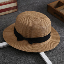 Load image into Gallery viewer, Bowknot Furry Sun Hat Traveling Holiday Beach Hat
