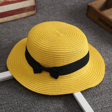 Load image into Gallery viewer, Bowknot Furry Sun Hat Traveling Holiday Beach Hat
