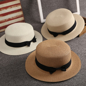 Bowknot Furry Sun Hat Traveling Holiday Beach Hat