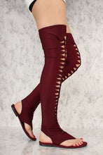Load image into Gallery viewer, 2020 Solid Color Lycra Stretch Hollow Fashion Flat Casual Sandals
