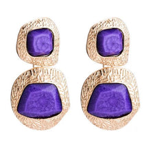 Load image into Gallery viewer, Artificial Gemstone Gold Earrings Female Retro Autumn Earrings
