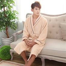 Load image into Gallery viewer, Flannel pajamas Hotel bathrobe
