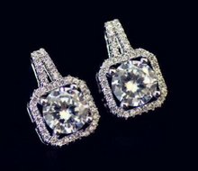 Load image into Gallery viewer, Temperament simple zircon square diamond earrings hypoallergenic earrings
