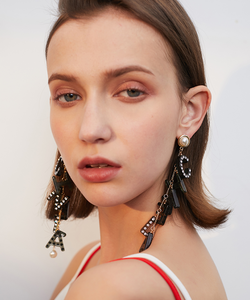 Su Xin long letter pendant earrings Korean temperament personality net red earrings wild tide people exaggerated earrings earrings