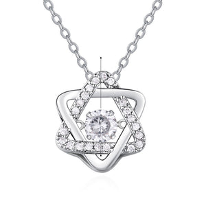 Zircon hexagram necklace