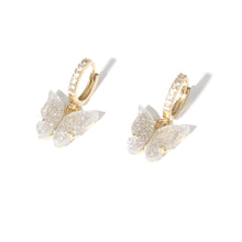 Load image into Gallery viewer, Light luxury style zircon earrings glitter butterfly earrings
