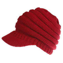 Load image into Gallery viewer, Knitted Baseball Cap Messy Bun Beanie Women Ponytail Beanies Autumn Winter Hats Female Soft Knitting Caps Warm Ladies Skullies
