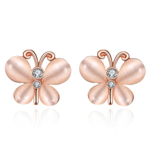 Load image into Gallery viewer, Female cat&#39;s eye butterfly earrings
