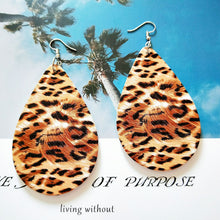 Load image into Gallery viewer, Retro wooden drop earrings female drop earrings carved exaggerated ear jewelry
