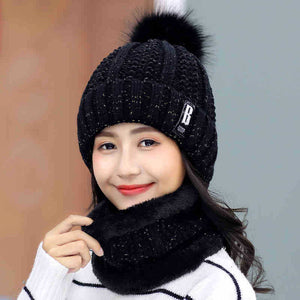 Hair ball warm wool cap