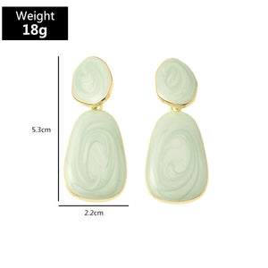 Geometric Oval Earrings Earrings Candy Color Dripping Earrings