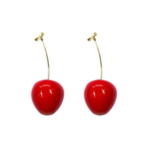 Red cherry earrings fruit drop earrings fashion earrings