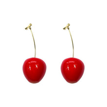 Load image into Gallery viewer, Red cherry earrings fruit drop earrings fashion earrings
