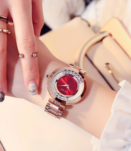 Load image into Gallery viewer, Wheeled rhinestone watch quartz dial watch fashion temperament female watch ladies belt

