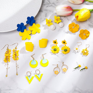 Personalized Net Red Long Tassel Earrings Yellow Earrings  Earrings