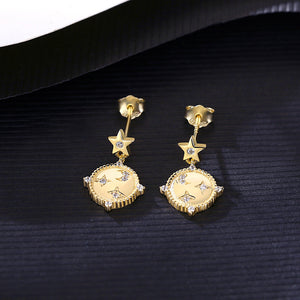 S925 Silver Earrings Female Temperament Planet Earrings