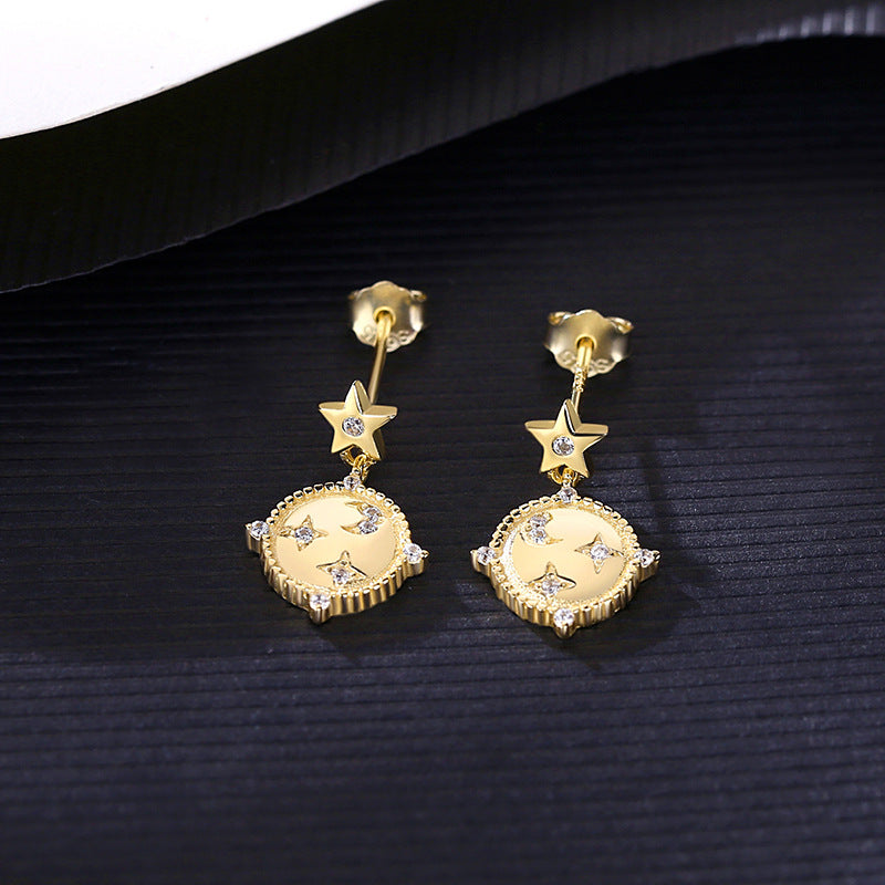 S925 Silver Earrings Female Temperament Planet Earrings